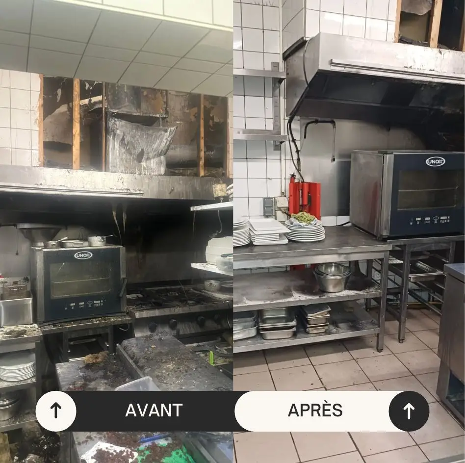 société de nettoyage après un incendie
